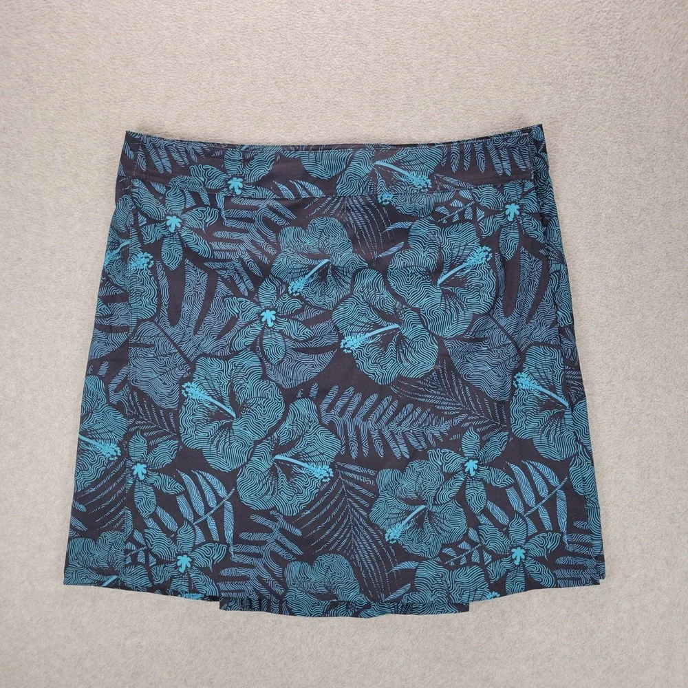 RipSkirt Hawaii Blue Tropical Floral Hibiscus Wrap Skirt Large Quick Dry Summer‎